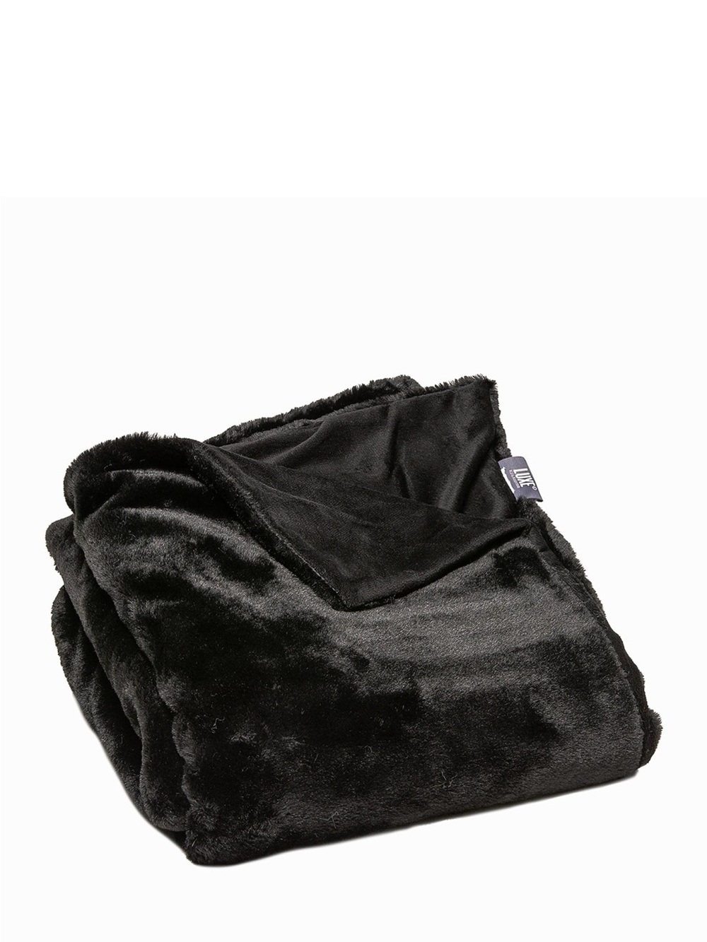Luxurious Black Plush Throw Blanket